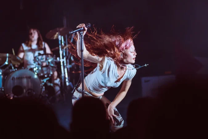 Wet Leg performing live on stage