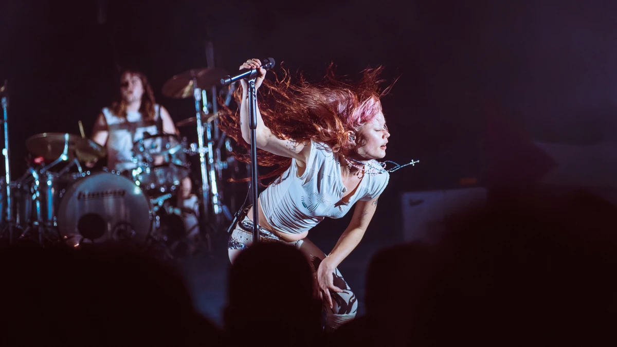 Wet Leg performing live on stage